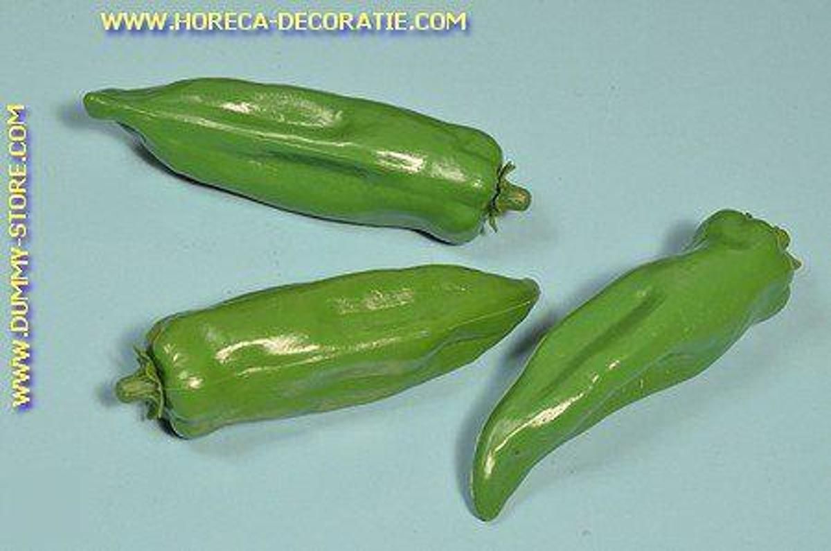 Horeca-decoratie.com Peper groen 3 stuks dummy