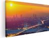 Artaza Canvas Schilderij Bosporusbrug In Istanbul Bij Zonsondergang - 120x60 cm - Foto Op Canvas