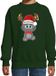 Bellatio Decorations Kersttrui/sweater voor jongens/meisjes - Merry Christmas - groen - Kerst poesje 134/146
