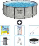 Bestway Rond Steel Pro MAX Zwembad - Steenprint - 427 x 122 cm
