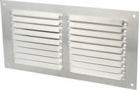 AMIG Ventilatierooster/muurrooster met gaas - 100 x 200mm - aluminium - zilver
