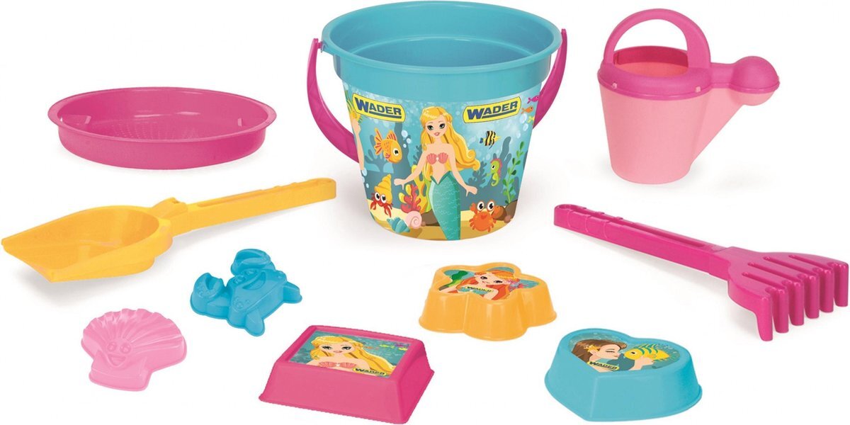 Wader Quality Toys Strandset met emmer 10-delig