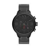 Armani Exchange Chronographe herenhorloge, roestvrij stalen horloge, zwart.