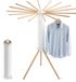 Relaxdays Étendoir - 121xØ112 cm - blanc/naturel