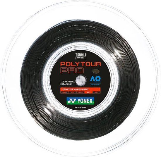 Yonex Polytour Pro 1.25 - Tennissnaar - Zwart - 200m