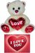 Krüger & Gregoriades Krueger Pluche knuffelbeer - 30 cm - wit/rood