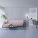 Italian Bed Linen Glamour, antislip bankovertrek met schiereiland SX, bordeaux, 290 cm