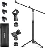 Merkloos CAHAYA 2-in-1 dual-use microfoonstandaard microfoonstandaard met drie microfoonkabelclips voor zang, conferentie en presentatie, verbeterde microfoonstandaard CY0311