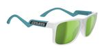 Salice 858 Lunettes de soleil unisexe blanc carrées vert