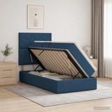 vidaXL Bed met matras en hoofdeinde Blauw 90 x 200 cm Stof