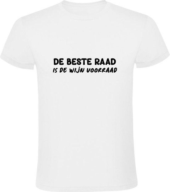 De beste raad is de wijn voorraad Heren T-shirt - 5XL - Wit