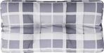vidaXL Palletkussen 70x40x12 cm stof ruitpatroon grijs