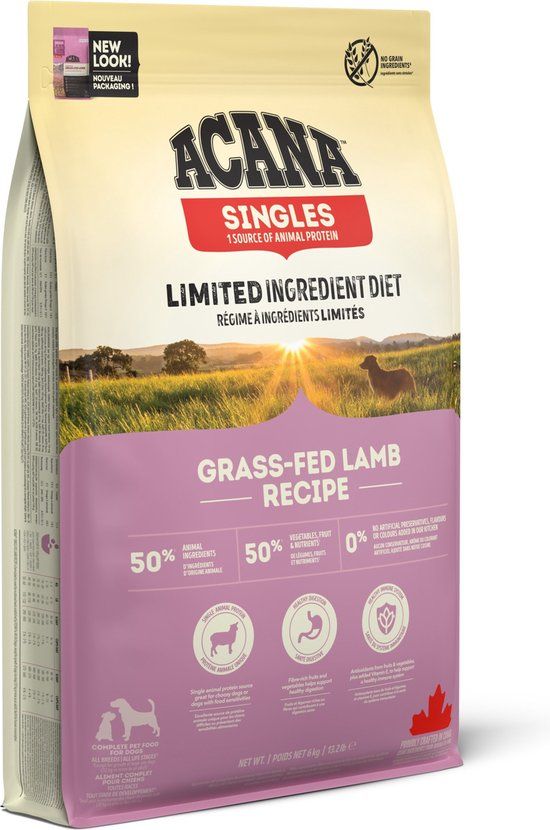 Acana Singles Grass-Fed Lamb Lam&Appel - Hondenvoer - 6 kg