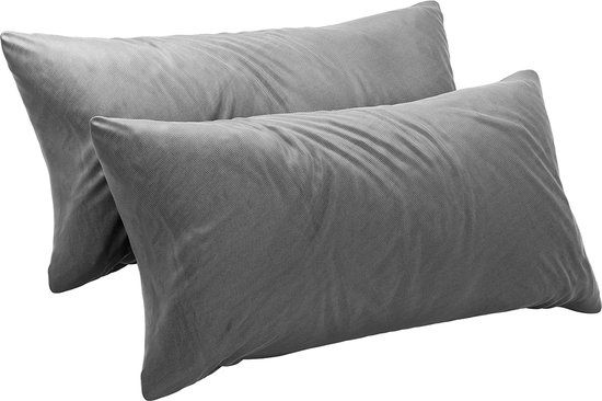 Dreamzie Kussensloop (Set van 2) Antraciet Katoen 40 x 80 cm