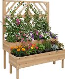 Merkloos Relaxdays Plantenbak met klimrek - 135x109x62 cm - hout
