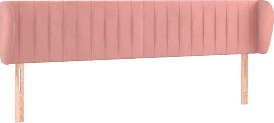 VidaXL Hoofdbord met randen fluweel roze 183x23x78/88 cm