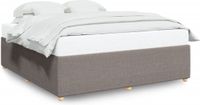 vidaXL Bedframe zonder matras stof taupe 200x200 cm