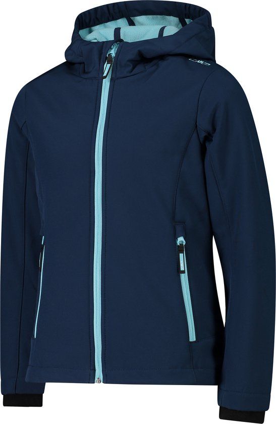 CMP Girls Fix Hoodie Softshell - Blue-acqua - Size 110 - 2023