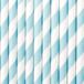 PartyDeco Drinkrietjes - papier - 50x - strepen wit/blauw - 19,5 cm