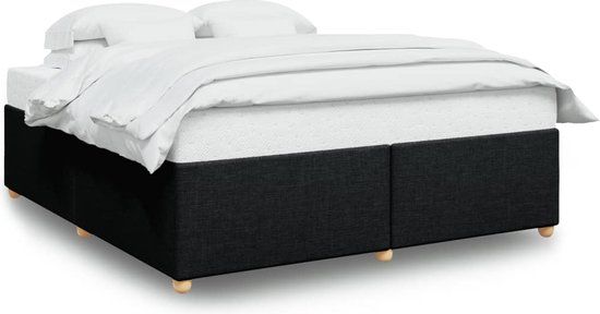 vidaXL Bedframe Stof Zwart 180x200 cm