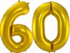 Folat Folie ballonnen - 60 jaar cijfer - goud - 86 cm