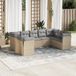 Maison Exclusive - Ensemble de meubles de jardin 9 pièces avec canapé et coussins, beige, en polyrotin