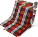 Beautissu Sun-NL Set van 8 Premium Lage Rugleuning Kussen 100x50 cm - UV-bestendig & 8cm Dik Kussen Tuinstoelkussen Antislip Bevestigingsbanden Stevige Stof Orange Beige Ruit