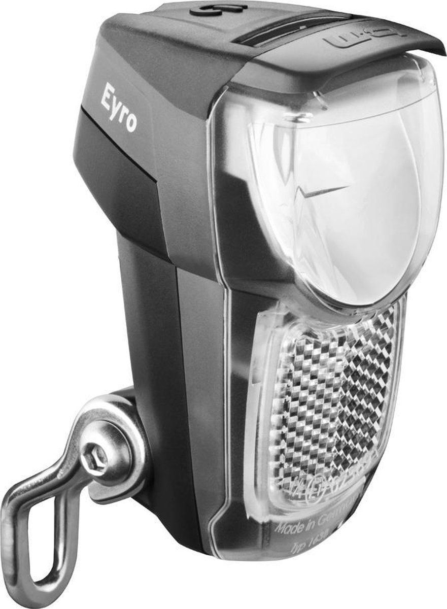 Busch + Müller Lumotec IQ Eyro Fietsverlichting - Zwart/Zilver - Voorvork Montage