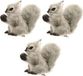 Decoris Grijze eekhoorns op clip 8 cm - 3 stuks