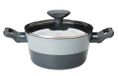 Tasty Antiaanbakpan tweekleurig, 20 x 10,5 cm – gesmeed aluminium, incl. glazen deksel, voor alle warmtebronnen, incl. inductie, 5 jaar garantie, grijs
