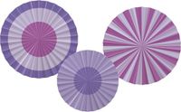 Folat Decoratiewaaiers Posh Purple - 3 stuks