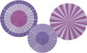 Folat Decoratiewaaiers Posh Purple - 3 stuks
