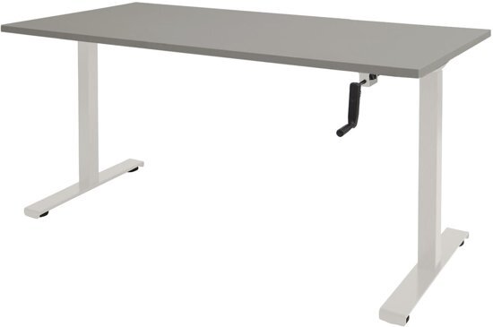 Schaffenburg Zit Sta bureau - Slinger 140x80 grijs - wit frame