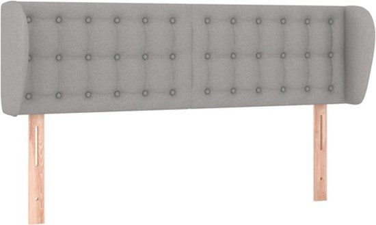 vidaXL Hoofdbord met randen 147x23x78/88 cm stof lichtgrijs