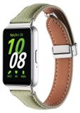 Wigento Samsung Galaxy Fit 3 Leren polsband, litchi-textuur, magnetische sluiting, groen