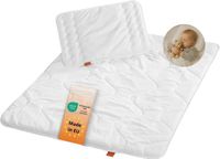 sleepling Baby babybedden set medium mono het hele jaar door dekbed 100 x 135 cm en plat kussen 40 x 60 cm, wit