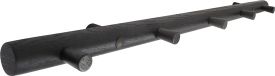 HOME It® kapstokrail met 5 haken, zwart eiken