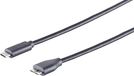 3x USB-C adapterkabels, Micro-B, 3.0 zwart, 1,8 m