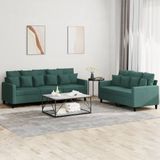 Maison Exclusive - Ensemble de canapé 2 pièces avec coussins en velours vert foncé