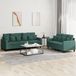 Maison Exclusive - Ensemble de canapé 2 pièces avec coussins en velours vert foncé