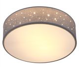 Monzana Plafondlamp - Sterrenhemel Rond 30cm 40 Watt Stof - Grijs