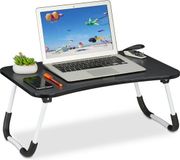 Merkloos Relaxdays Laptoptafel voor bed en bank, 26 x 63 x 40 cm, inklapbaar, MDF, ijzer, zwart