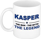 Bellatio Decorations naam cadeau mok - Kasper - man myth legend - koffiemok - 300 ml - collega - vaderdag
