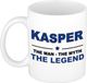 Bellatio Decorations naam cadeau mok - Kasper - man myth legend - koffiemok - 300 ml - collega - vaderdag