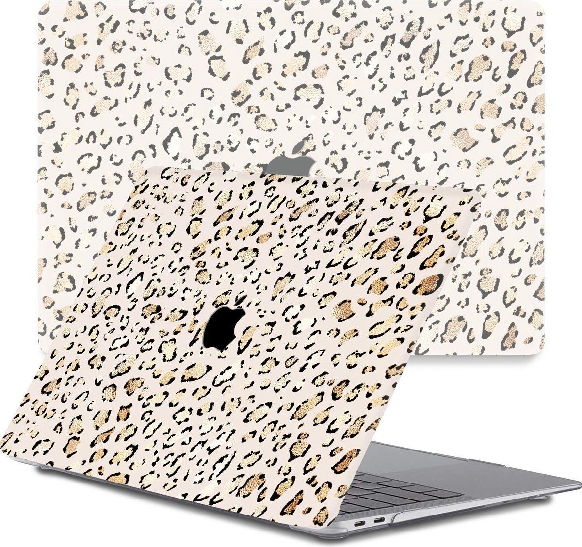 Lunso - cover hoes - MacBook Air 13 inch (2020) - Leopard Rose Gold - 8720572143043