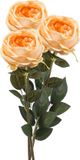 Emerald Roos Joelle Kunstbloem - Pastel Oranje - 65 cm - 3 Stuks