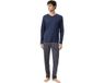 Mey Pyjama Lang Serie Luminous Stripes Yacht Blue