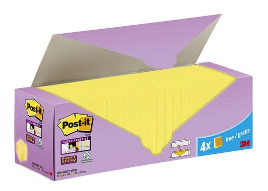3M Post-it® Super Sticky Notes Voordeelpak 76 x 76 mm Geel