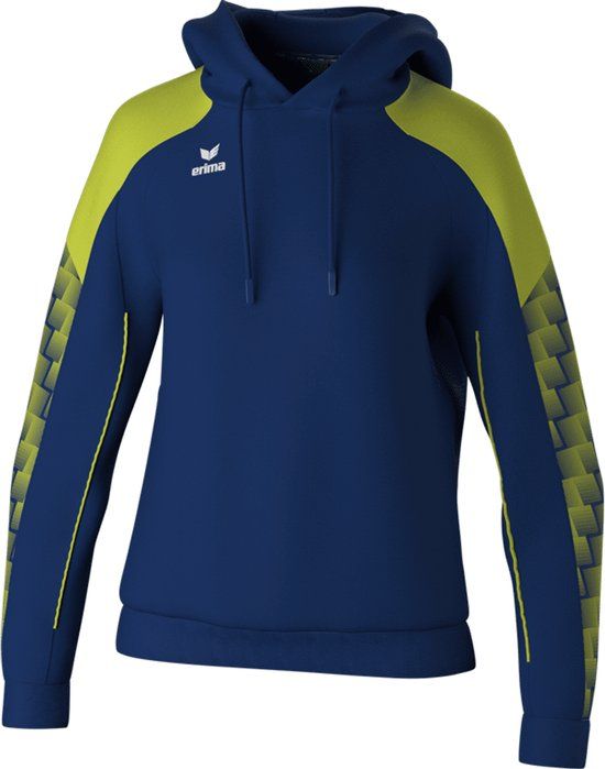 Erima Evo Star Sweatshirt Met Capuchon Dames - Marine / Geel | Maat 34