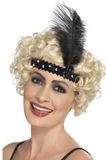 Smiffys - Bandeau Charleston - Avec Plume - Noir